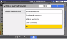 Illustrasjon av betjeningspanelet