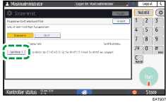 Illustrasjon av betjeningspanelet