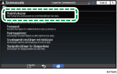 Illustrasjon av betjeningspanelet