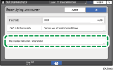 Illustrasjon av betjeningspanelet