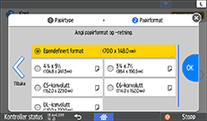 Illustrasjon av betjeningspanelet