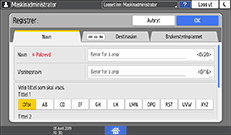 Illustrasjon av betjeningspanelet