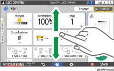 Illustrasjon av betjeningspanelet