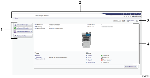 Illustrasjon av nettleserskjermen med nummerert bildetekst