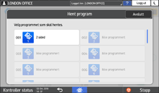 Illustrasjon av betjeningspanelet