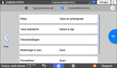 Afbeelding van bedieningspaneel