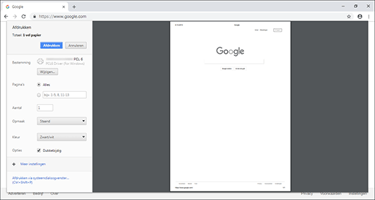 Afbeelding internetbrowserscherm