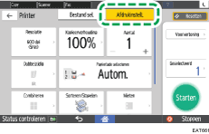 Afbeelding van bedieningspaneel