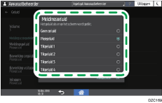 Afbeelding van bedieningspaneel