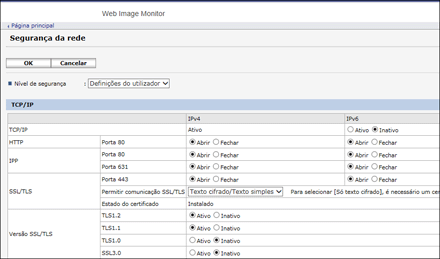 Ilustração do ecrã do web browser