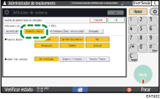 Ilustração do ecrã do painel de operação