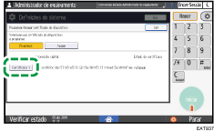 Ilustração do ecrã do painel de operação