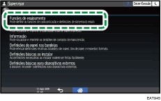 Ilustração do ecrã do painel de operação