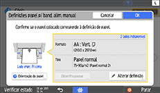 Ilustração do ecrã do painel de operação