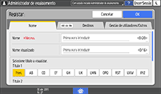 Ilustração do ecrã do painel de operação