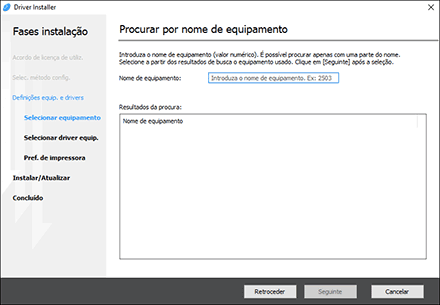Ilustração do programa de instalação de drivers
