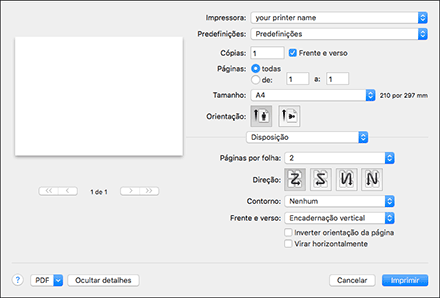 Ilustração do ecrã do driver