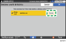 Ilustração do ecrã do painel de operação
