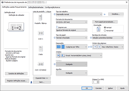 Ilustração do ecrã do driver