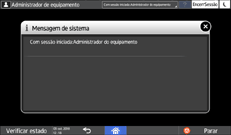 Ilustração do ecrã do painel de operação