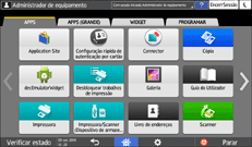 Ilustração do ecrã do painel de operação