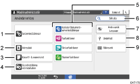 Bild på användarpanelens skärm