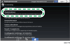 Bild på användarpanelens skärm