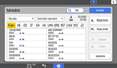 Bild på användarpanelens skärm