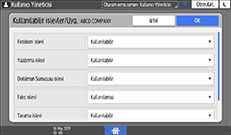 İşletim paneli ekran görseli