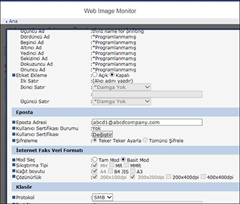 Ağ tarayıcısı ekranı resmi