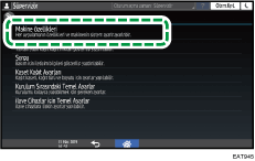 İşletim paneli ekran görseli