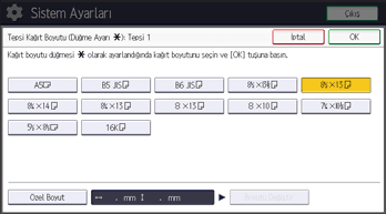 İşletim paneli ekran görseli