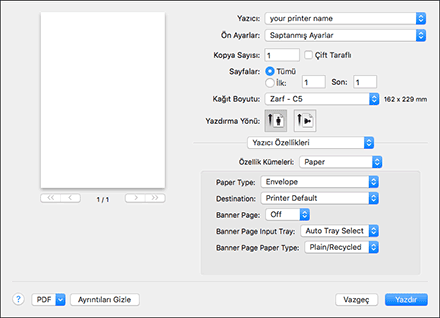 Sürücü ekranı gösterimi