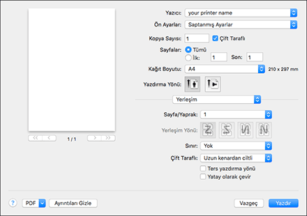 Sürücü ekranı gösterimi