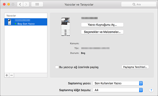 Sürücü ekranı gösterimi