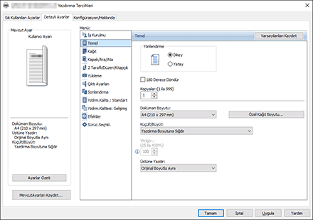 Sürücü ekranı gösterimi