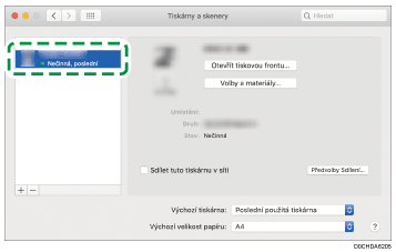 Ilustrace obrazovky ovladače