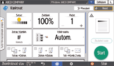 Ilustrace ovládacího panelu