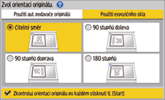 Ilustrace ovládacího panelu