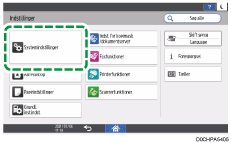 Operation panel screen illustration