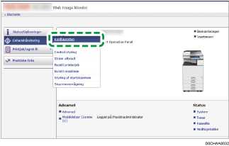Illustration af webbrowser-skærm