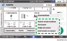 Operation panel screen illustration