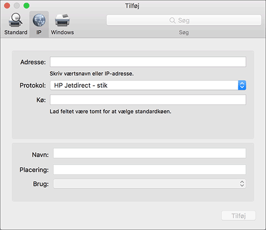 Illustration af driverskærmbillede