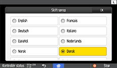 Operation panel screen illustration