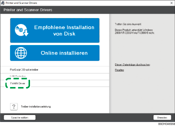 Abbildung Treiberbildschirm