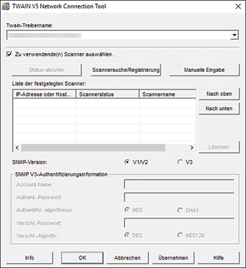 Abbildung Treiberbildschirm