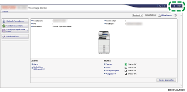 Webbrowser-Bildschirmdarstellung