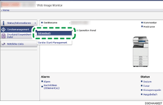 Webbrowser-Bildschirmdarstellung