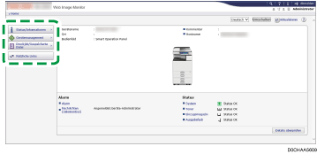 Webbrowser-Bildschirmdarstellung