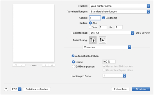 Abbildung Treiberbildschirm
